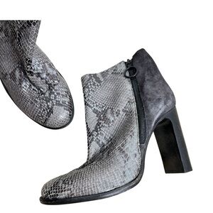 Rag & Bone New York Snakeskin Suede Block Heel Ankle Boots Women’s 9.5
